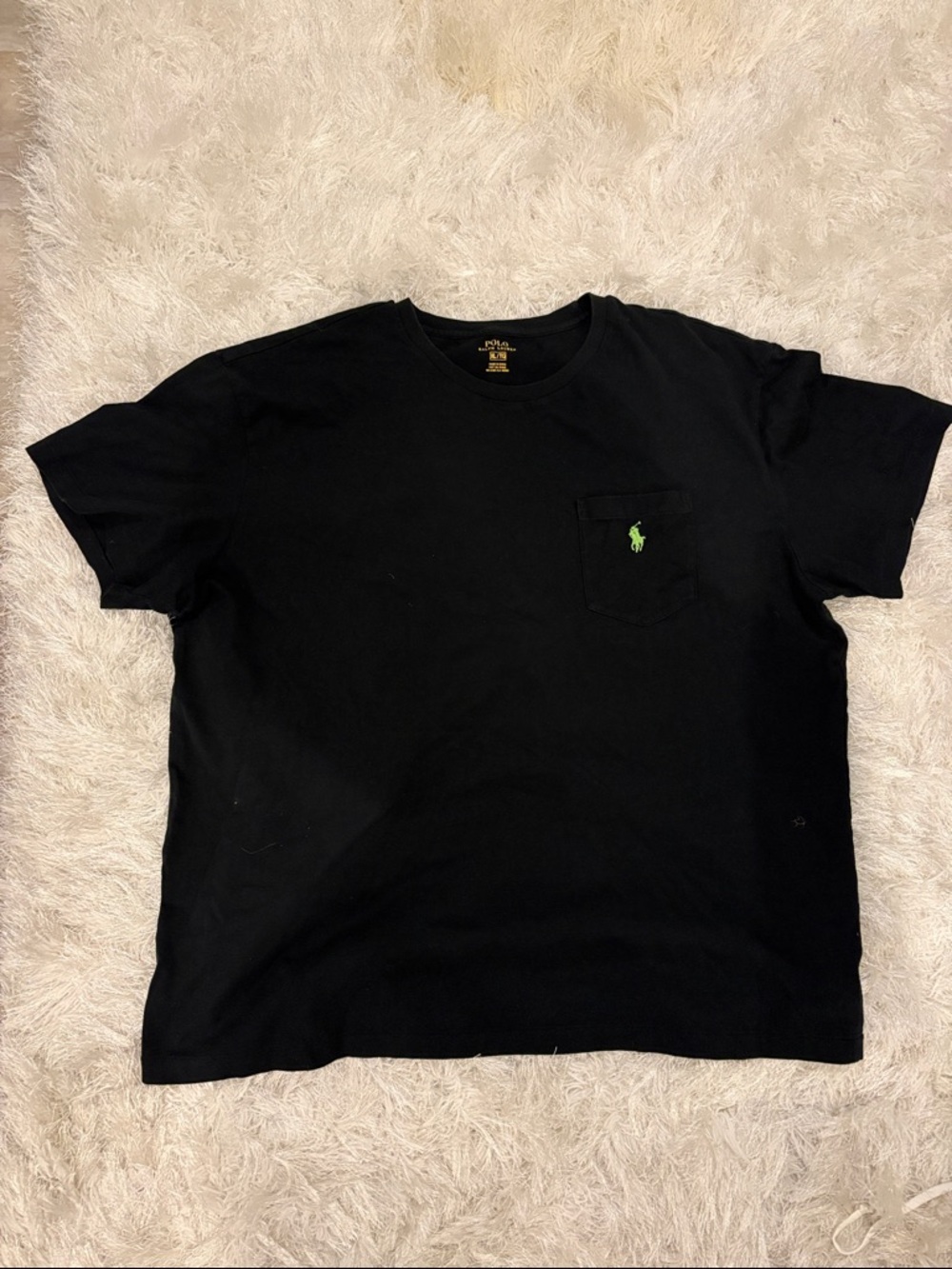 Polo by Ralph Lauren Black Pocket Tee with Green Pony Logo